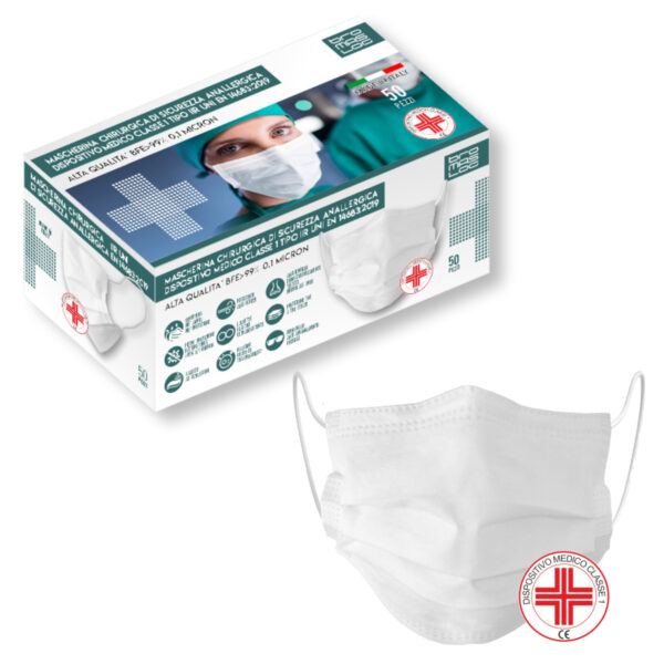 1200 pz. 0,15 € MASCHERINE CHIRURGICHE 24 scatole da 50 pz. MED IIR Alta Qualità TIPO IIR certificate CE , DM - immagine 9